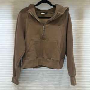 Trendy Queen Women’s “Scuba like” Mocha hooded sweatshirt - Size M
